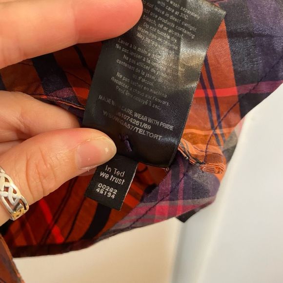 Ted Baker Chintz Finish Check Shirt Dress Side Pockets Size 2 - Picture 11 of 16